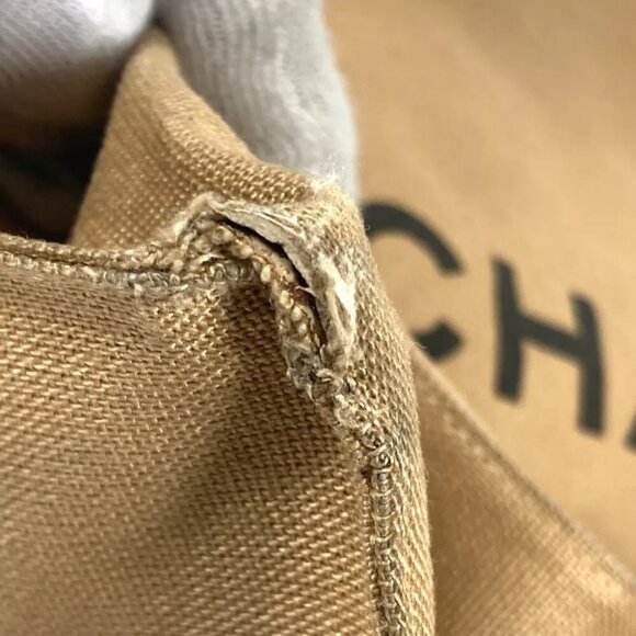 CHANEL With vintage pouch CC Tote Bag Chain Bag Shoulder Bag Canvas Beige/Black - Picture 9 of 15